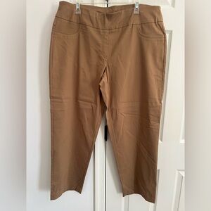 Tan Straight-Leg Pants Ruby Road pull on